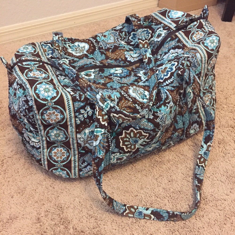 Vera Bradley Quilted Travel Duffel in Java Blue Print
